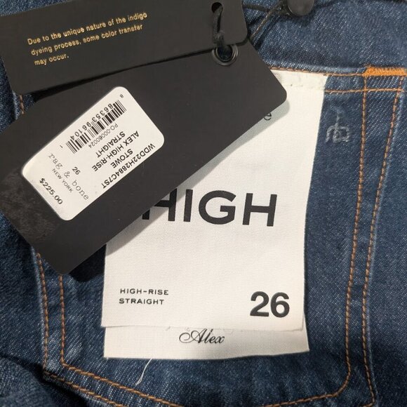 NWT rag & bone | Alex High-Rise Straight in Stowe Blue - Picture 4 of 10